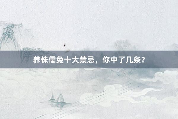 养侏儒兔十大禁忌，你中了几条？